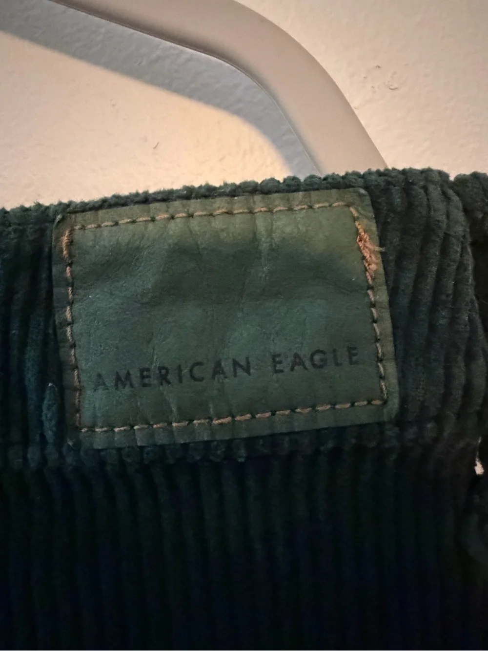 NWT American Eagle Outfitters Dark Green Corduroy Button-Front Mini Skirt